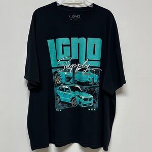 LGND Supply Co Black & Teal Racing Graphic Tee
Shirt size 3XL